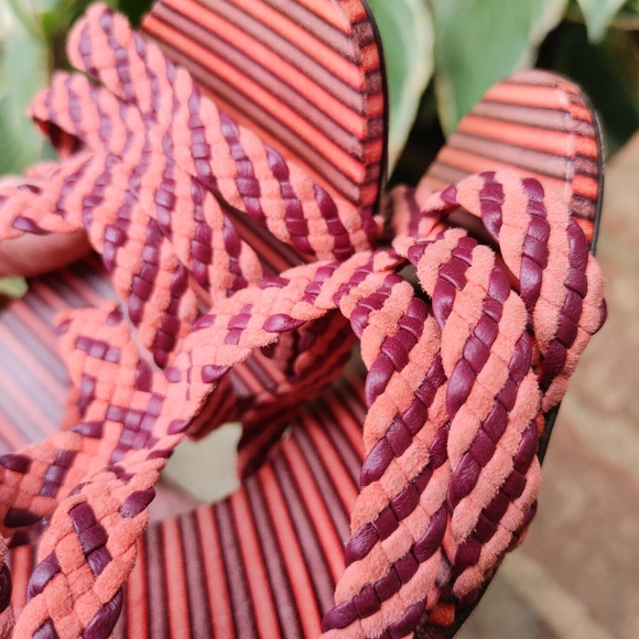 Jimmy Choo Trix 100mm Woven Multi-Wrap Sandal, Dark Shiraz/Coral 37 - Picture 16 of 16